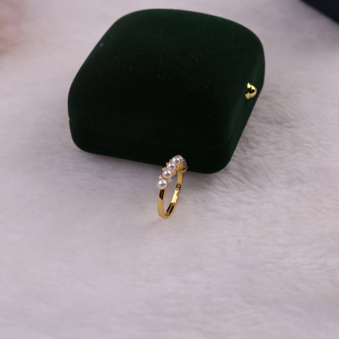 Garland Pearl Zirconia Ring - 18K Gold Vermeil